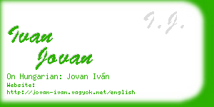 ivan jovan business card